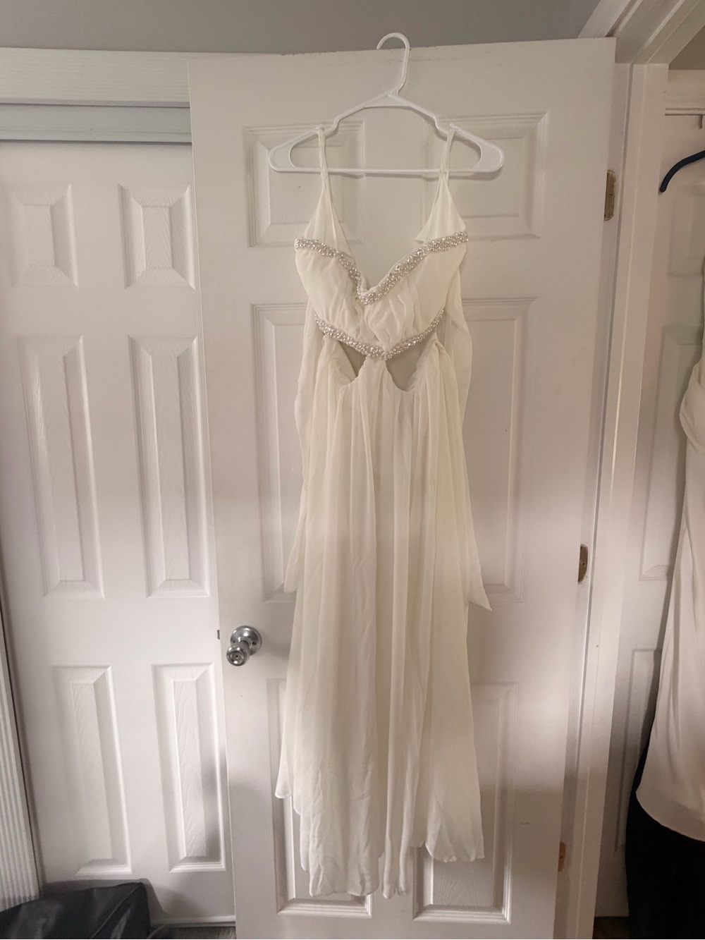 Abercrombie Ivory Beaded Spaghetti-Strap Evening Dress - Picture 4 of 5